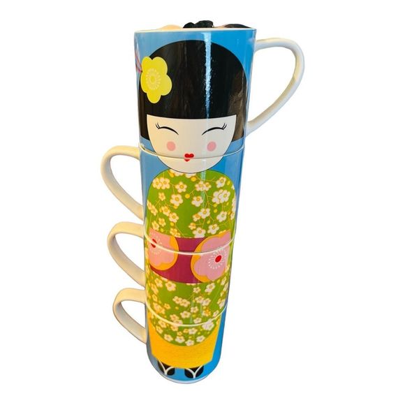 maxwell & williams Other - Maxwell & Williams You're a Doll Geisha Stackable Mugs Set of 4 🔥 MOVING SALE